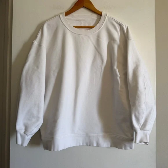 Lululemon Athletica White Perfectly Oversized Crewneck Sweatshirt size XL EUC - Picture 2 of 6